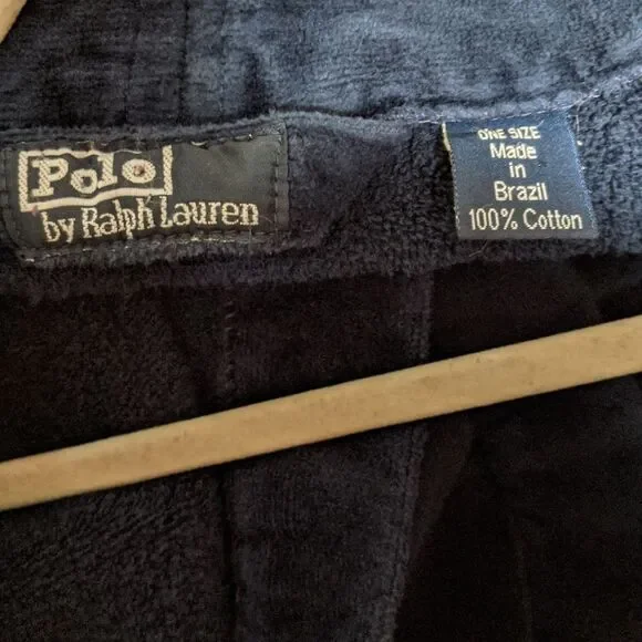 Polo Ralph Lauren Men's Kimono Cotton Velour Robe navy red pony men's OS